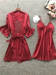 3-Piece Silky Nighty Set – Soft Fabric & Tie-Up Front